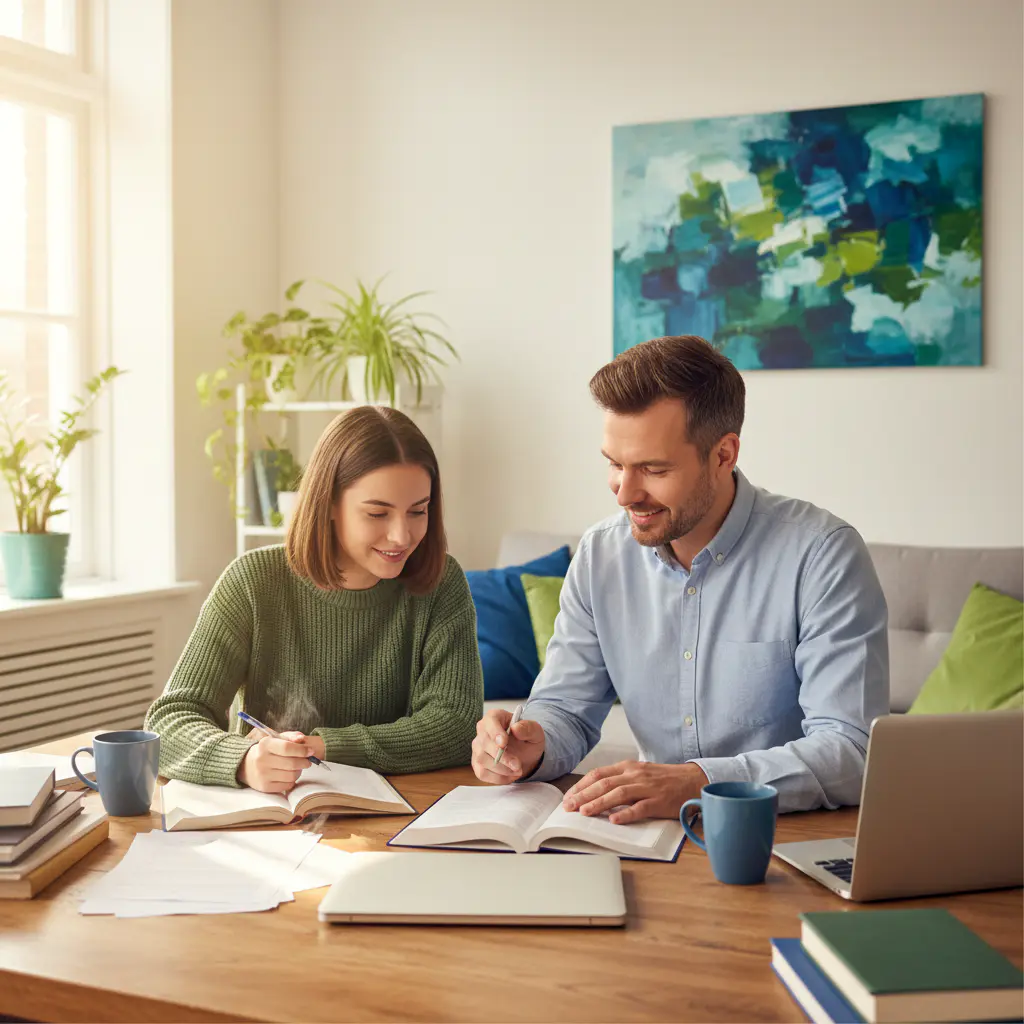 Tutor explaining material to a student